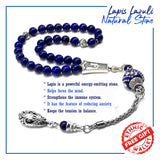 -PRESTIGE SERIES- Lapis Lazuli Stone Prayer Beads-Tesbih-Tasbih-Tasbeeh-Misbaha (8 mm 33 beads)