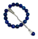 Relaxing Stress Relief Big Beads Prayer Beads, Worry Beads, EFE Tesbih, Maskot Tesbih, Tasbih, Rosary (12 mm - 17 Navy Blue Agate Stone Beads)