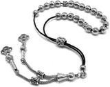 ALBATROSART Design -Greek KOMBOLOI Series -1- Worry Beads - Prayer Beads - Tesbih-Tasbih-Tasbeeh-Misbaha-Sibha-Rosary (Antique Silver Plated Beads -8mm, 21 Beads)