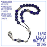 Greek KOMBOLOI Worry Beads Anxiety Beads Rosary Relaxation Stress Relief -LAPIS LAZULI STONE BEADS -8mm Diameter-