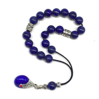 Greek KOMBOLOI Worry Beads Anxiety Beads Rosary Relaxation Stress Relief -LAPIS LAZULI STONE BEADS -10mm Diameter-