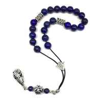 Greek KOMBOLOI Worry Beads Anxiety Beads Rosary Relaxation Stress Relief -LAPIS LAZULI STONE BEADS -8mm Diameter-