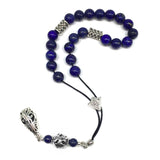 Greek KOMBOLOI Worry Beads Anxiety Beads Rosary Relaxation Stress Relief -LAPIS LAZULI STONE BEADS -8mm Diameter-