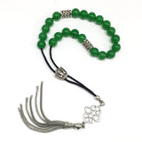 Greek KOMBOLOI Worry Beads Anxiety Beads Rosary Relaxation Stress Relief -GREEN JADE BEADS -8mm Diameter-