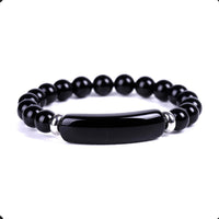 Elegant Black Agate Natural Stone Bracelet (8mm beads)