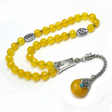 -PRESTIGE SERIES-  Malaysian Yellow Jade Stone Prayer Beads -8mm diameter beads