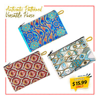 Authentic Patterned Versatile Purse, Cell Phone Bag, Woven Zipper Pouch, Keyring Pouch, Coin Wallet, Hip Purse, Women Makeup Wallet -M1-