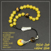Greek KOMBOLOI Worry Beads Anxiety Beads Rosary Relaxation Stress Relief -YELLOW JADE STONE BEADS -8mm Diameter-