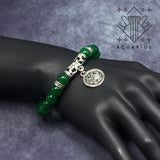 AQUARIUS ZODIAC Healing Gemstone Bracelets According to Zodiac Series -8 mm Green Jade Beads- Astrology Healing Stress Relief Bracelets