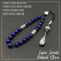 Greek KOMBOLOI Worry Beads Anxiety Beads Rosary Relaxation Stress Relief -LAPIS LAZULI STONE BEADS -8mm Diameter-
