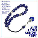 Greek KOMBOLOI Worry Beads Anxiety Beads Rosary Relaxation Stress Relief -LAPIS LAZULI STONE BEADS -10mm Diameter-
