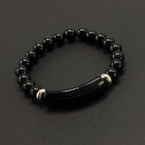 Elegant Black Agate Natural Stone Bracelet (8mm beads)