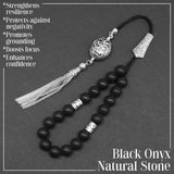 Greek KOMBOLOI Worry Beads Anxiety Beads Rosary Relaxation Stress Relief -MATTE BLACK ONYX BEADS -10mm Diameter-