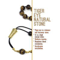 Greek KOMBOLOI Worry Beads Anxiety Beads Rosary Relaxation Stress Relief -TIGER EYE STONE BEADS -10mm Diameter-