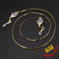 RHINESTONE HAMSA Beaded Eyeglass Chain Eyewear Retainer Eyeglass Strap Holder Eyeglass Necklace Women Eyeglass Chain -FREE Eyeglass Case