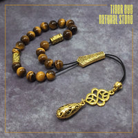 Greek KOMBOLOI Worry Beads Anxiety Beads Rosary Relaxation Stress Relief -TIGER EYE STONE BEADS -8mm Diameter-