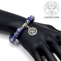 CAPRICORN ZODIAC Healing Gemstone Bracelets According to Zodiac Series -8 mm Blue Spot Beads- Astrology Healing Stress Relief Bracelets