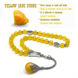-PRESTIGE SERIES-  Malaysian Yellow Jade Stone Prayer Beads -8mm diameter beads