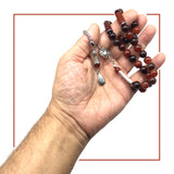 Miracle Red Agate Natural Stone Muslim Big Tasbih, Tasbeeh, Misbaha, Worry Beads, Muslim Prayer Beads, Rosary, Tesbih (10 mm 33 Beads)