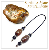 Greek KOMBOLOI  BEGLERI Worry Beads Anxiety Beads Rosary Relaxation Stress Relief -SARDONYX AGATE  STONE BEADS -