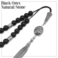 Greek KOMBOLOI Worry Beads Anxiety Beads Rosary Relaxation Stress Relief -MATTE BLACK ONYX BEADS -10mm Diameter-