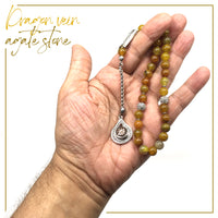 Dragon Vein Agate Muslim Tesbih, Tasbih, Tasbeeh, Misbaha, Worry Beads, Muslim Prayer Beads, Rosary (8 mm 33 Faceted Beads and Allah Tassel)