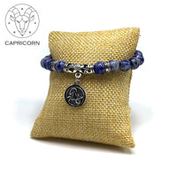 CAPRICORN ZODIAC Healing Gemstone Bracelets According to Zodiac Series -8 mm Blue Spot Beads- Astrology Healing Stress Relief Bracelets