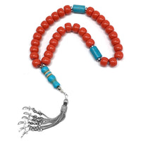 BIG Prayer Beads Stress Beads Worry Beads Tesbih Tasbih Tasbeeh Misbaha Subha Rosary (Candy Apple Resin Beads -13X9 mm- 33 Beads)