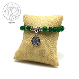 AQUARIUS ZODIAC Healing Gemstone Bracelets According to Zodiac Series -8 mm Green Jade Beads- Astrology Healing Stress Relief Bracelets