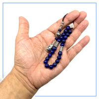Greek KOMBOLOI Worry Beads Anxiety Beads Rosary Relaxation Stress Relief -LAPIS LAZULI STONE BEADS -8mm Diameter-