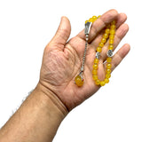 -PRESTIGE SERIES-  Malaysian Yellow Jade Stone Prayer Beads -8mm diameter beads
