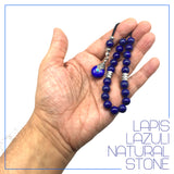 Greek KOMBOLOI Worry Beads Anxiety Beads Rosary Relaxation Stress Relief -LAPIS LAZULI STONE BEADS -10mm Diameter-