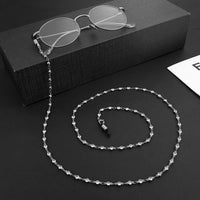 FREE Eyeglass Case -Silver & RHINESTONE  Beaded Eyeglass Chain Eyewear Retainer Eyeglass Strap Holder Eyeglass Necklace Women Eyeglass Chain -FREE Eyeglass Case