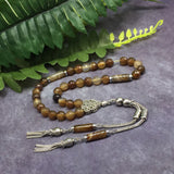 Brown Agate Muslim Tesbih, Tasbih, Tasbeeh, Misbaha, Worry Beads, Muslim Prayer Beads, Rosary (8 mm 33 Faceted Beads)