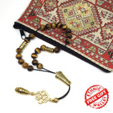 Greek KOMBOLOI Worry Beads Anxiety Beads Rosary Relaxation Stress Relief -TIGER EYE STONE BEADS -8mm Diameter-