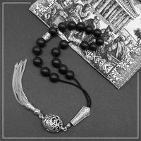 Greek KOMBOLOI Worry Beads Anxiety Beads Rosary Relaxation Stress Relief -MATTE BLACK ONYX BEADS -10mm Diameter-