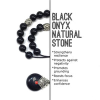 Greek KOMBOLOI Worry Beads Anxiety Beads Rosary Relaxation Stress Relief -SHINY BLACK ONYX BEADS -10mm Diameter-