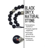 Greek KOMBOLOI Worry Beads Anxiety Beads Rosary Relaxation Stress Relief -SHINY BLACK ONYX BEADS -10mm Diameter-