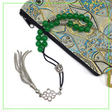 Greek KOMBOLOI Worry Beads Anxiety Beads Rosary Relaxation Stress Relief -GREEN JADE BEADS -8mm Diameter-