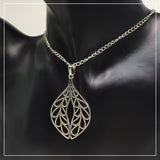 Boho Leaf Necklace - Filigree Necklace - Leaf Necklace - Bohemian Necklace - Filigree Leaf Pendant