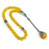 -PRESTIGE SERIES-  Malaysian Yellow Jade Stone Prayer Beads -8mm diameter beads
