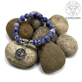 CAPRICORN ZODIAC Healing Gemstone Bracelets According to Zodiac Series -8 mm Blue Spot Beads- Astrology Healing Stress Relief Bracelets