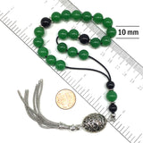 Greek KOMBOLOI Worry Beads Anxiety Beads Rosary Relaxation Stress Relief -GREEN JADE BEADS -10mm Diameter-