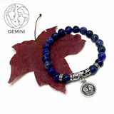 GEMINI ZODIAC Healing Gemstone Bracelets According to Zodiac Series -8 mm Sodalite Stone Beads- Astrology Healing Stress Relief Bracelets