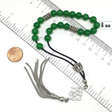 Greek KOMBOLOI Worry Beads Anxiety Beads Rosary Relaxation Stress Relief -GREEN JADE BEADS -8mm Diameter-