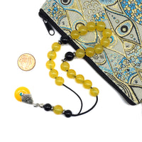 Greek KOMBOLOI Worry Beads Anxiety Beads Rosary Relaxation Stress Relief -YELLOW JADE STONE BEADS -10mm Diameter-