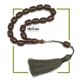 Relaxing Stress Relief Big Beads Prayer Beads, Worry Beads, Masbaha, Maskot Tesbih, Tasbih, Misbaha  (16x13 mm 17 Olive Green Resin Beads)