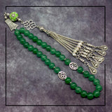 Muslim Tasbih, Tasbeeh, Misbaha, Worry Beads, Muslim Prayer Beads, Rosary, Green Jade & Indonesia Beads Design Tesbih (8 mm 33 Beads)