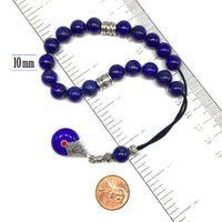 Greek KOMBOLOI Worry Beads Anxiety Beads Rosary Relaxation Stress Relief -LAPIS LAZULI STONE BEADS -10mm Diameter-