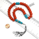 BIG Prayer Beads Stress Beads Worry Beads Tesbih Tasbih Tasbeeh Misbaha Subha Rosary (Candy Apple Resin Beads -13X9 mm- 33 Beads)